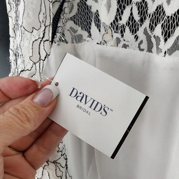 DB Studio David's Bridal White Floral Lace Sheath Dress Size 10 - Picture 13 of 15